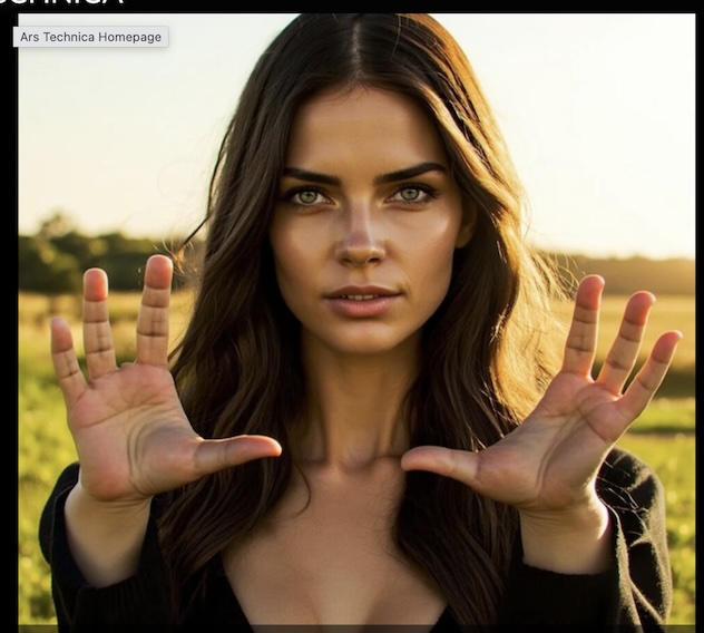 Four-fingered AI girl